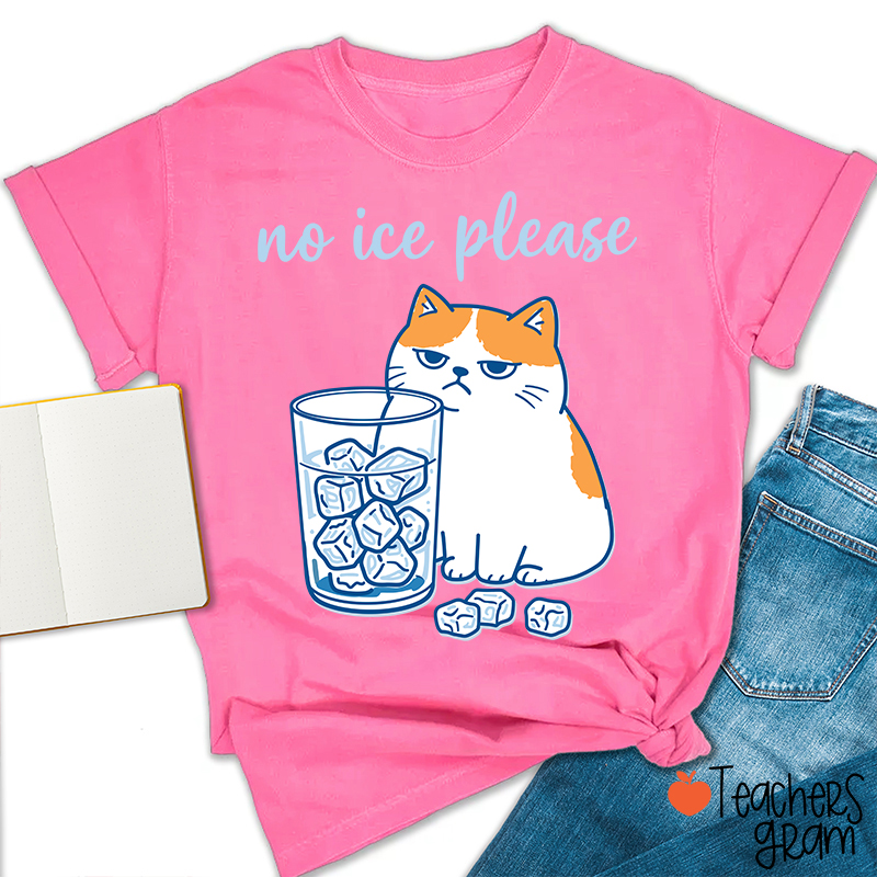 No ICE Please Cute Cat Teacher T-Shirt