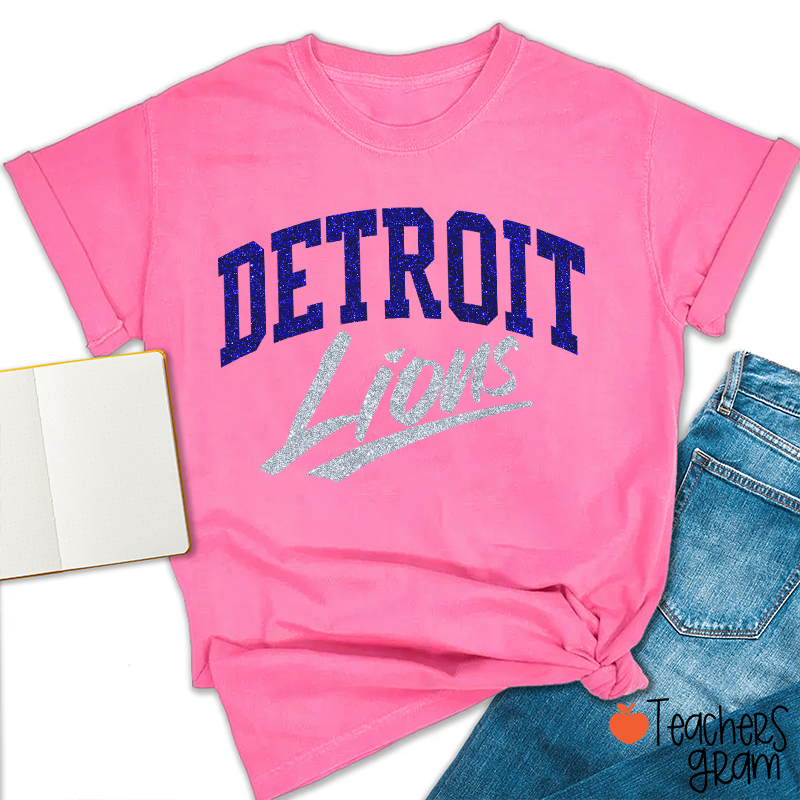 Personalized Mascot Retro Glitter Sport Fan Teacher T‑Shirt