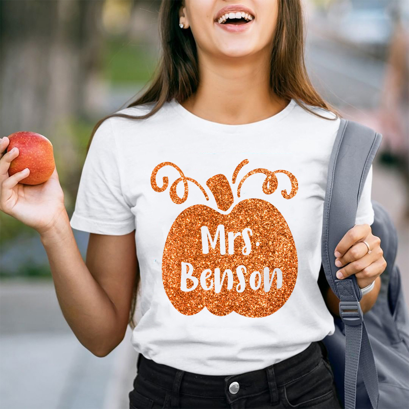 Personalized Halloween Pumpkins Teacher T-Shirt