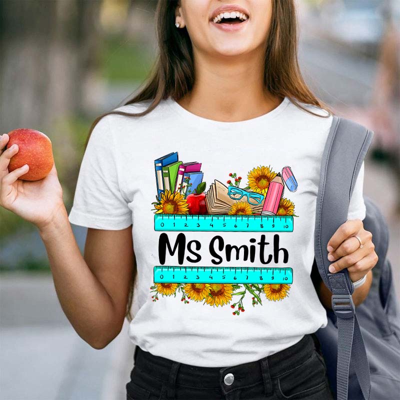 Personalized Name Happy Teaching Teacher T-Shirt