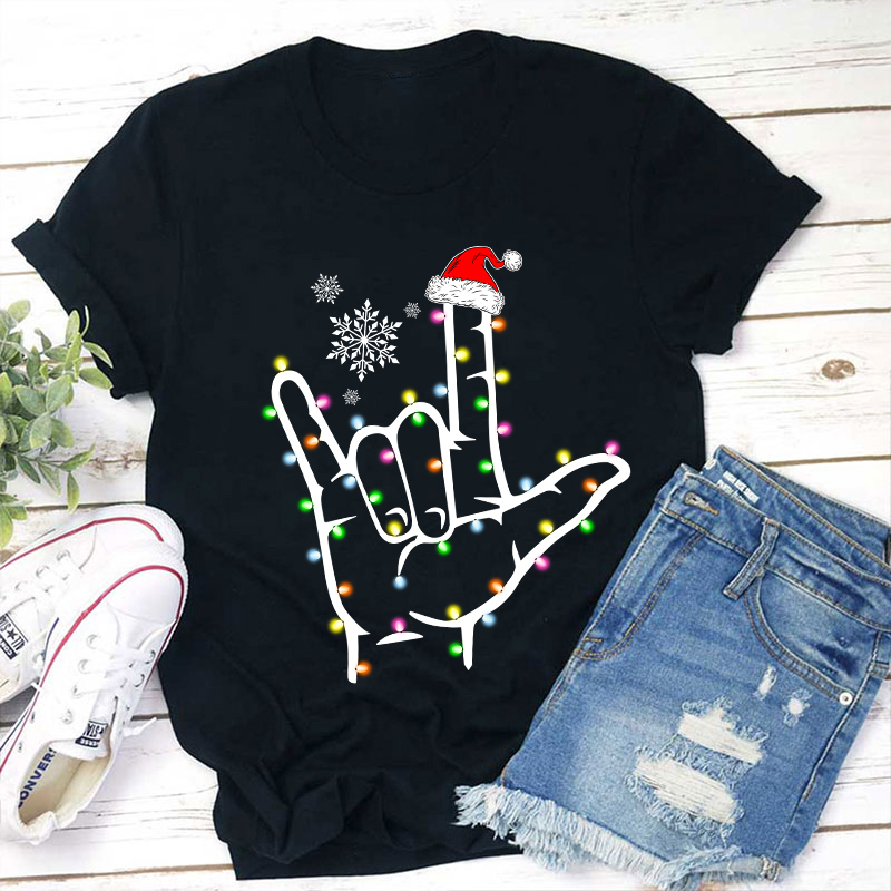 Peace Love Christmas Teacher T-Shirt