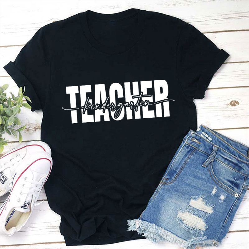 Personalized Simple Style Black Letters Teacher T-Shirt