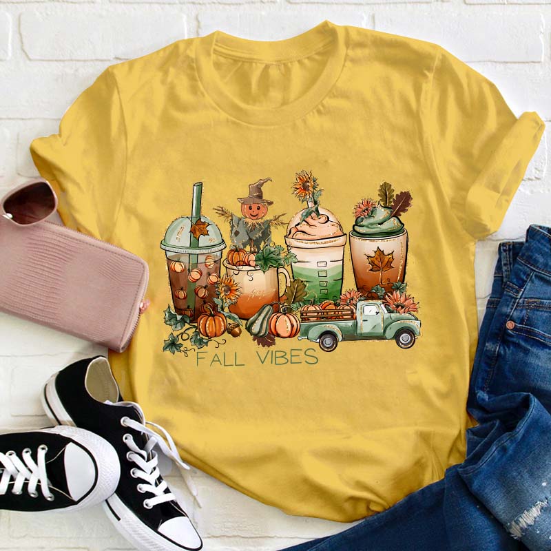 Fall Vibes Teacher T-Shirt