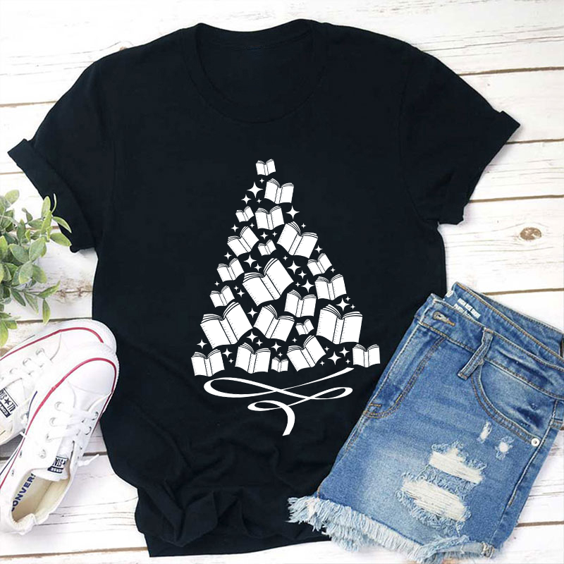 A Christmas Tree Of Books Teacher T-Shirt