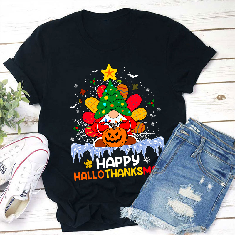 Happy Hallothanksmas Teacher T-Shirt