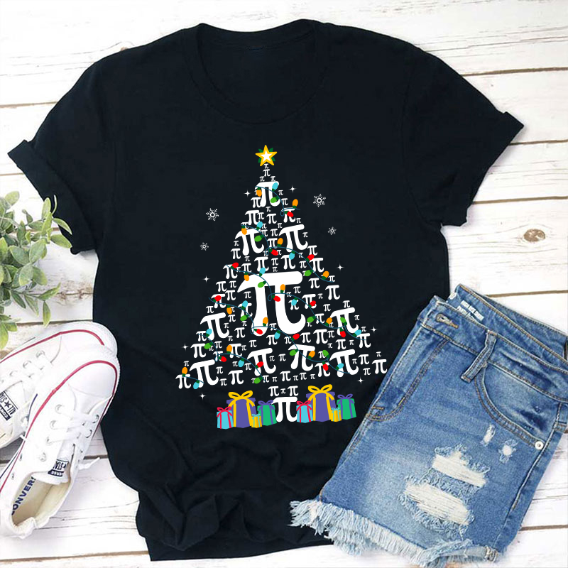 Christmas Pi Tree Teacher T-Shirt