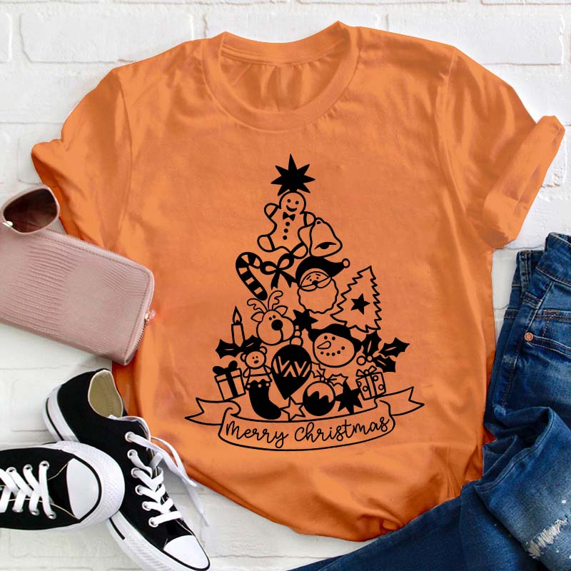 Cute Christmas Tree Teacher T-Shirt
