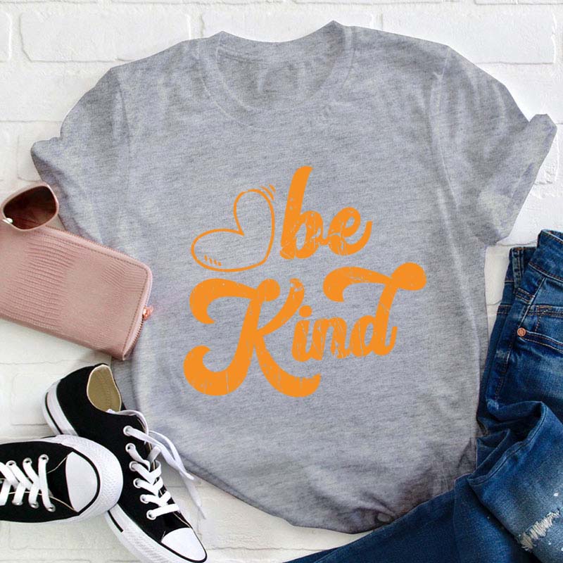 Orange Be Kind Teacher T-Shirt
