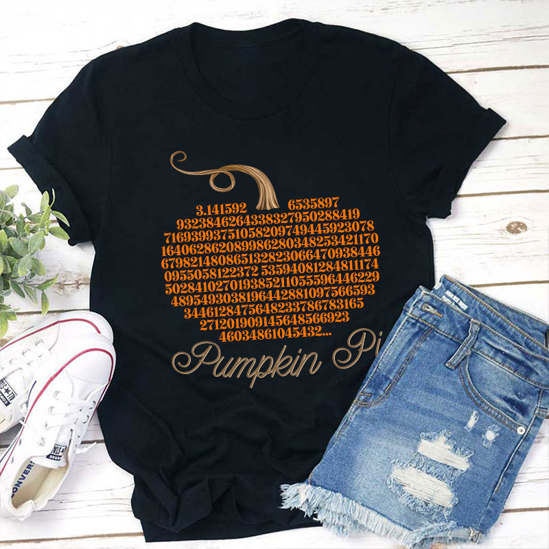 Pumpkin Pi Funny Fall Math Teacher T-Shirt