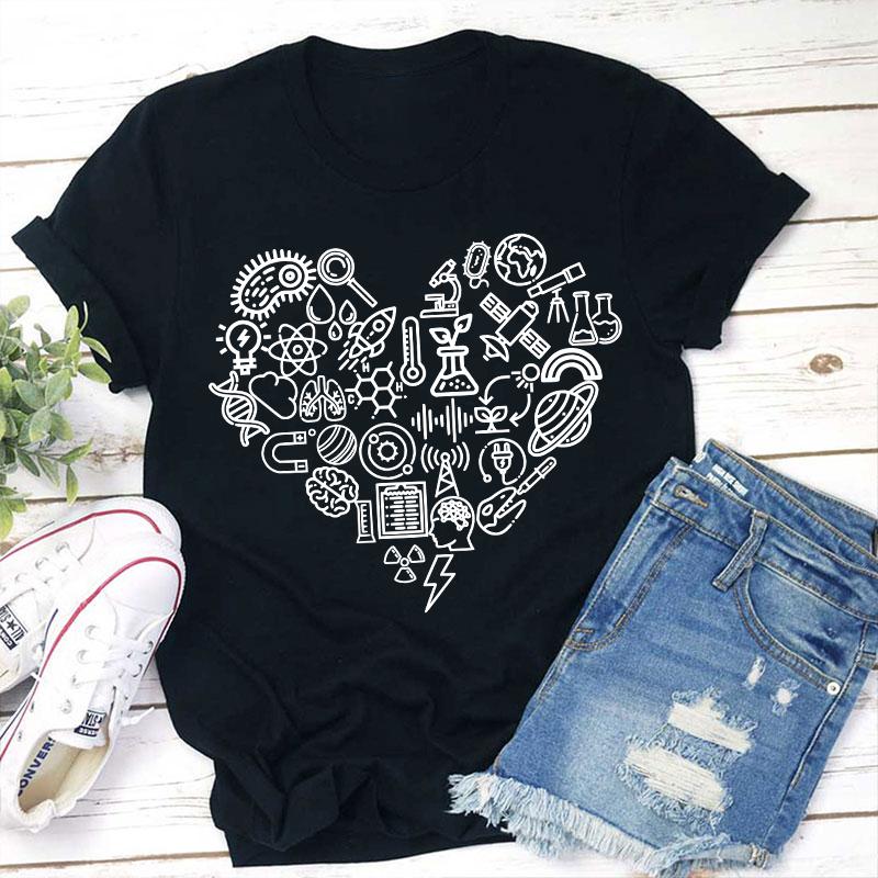 Science Heart Teacher T-Shirt