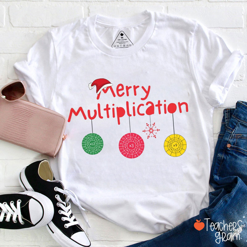 Multiplication Christmas Teacher T-Shirt