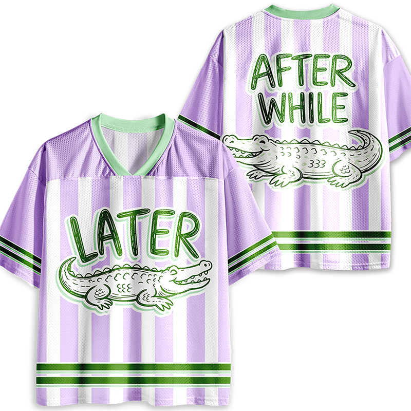 After While Crocodile Girly Preppy Boutique Teacher Mesh Jersey