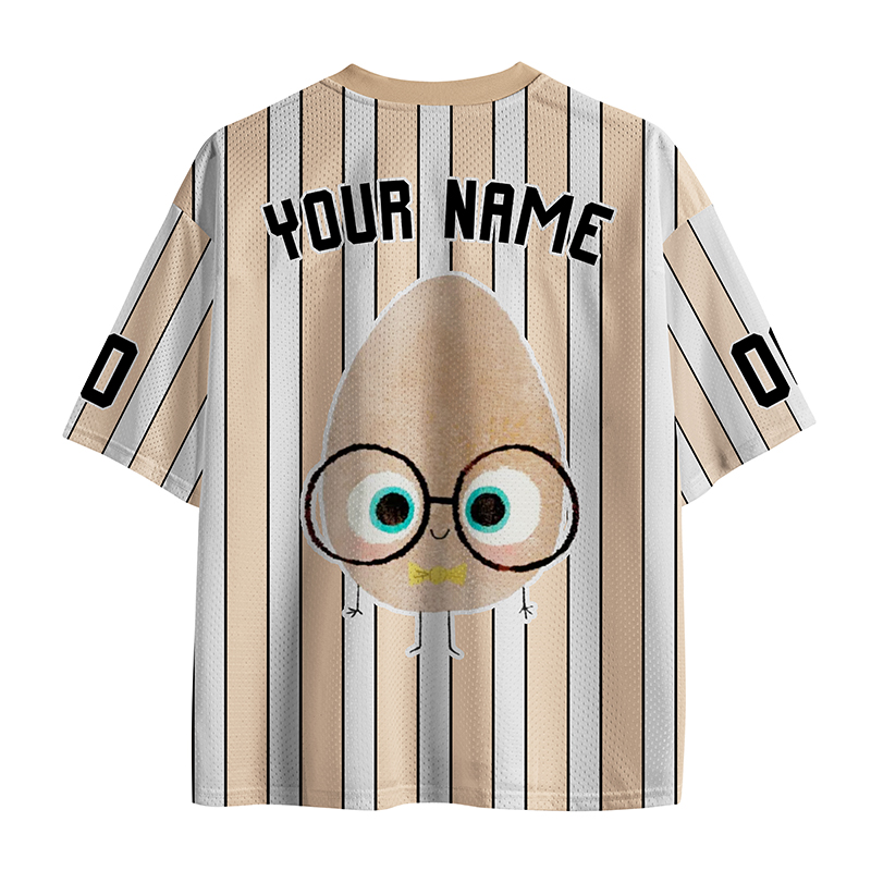 Personalized Team Name And Number Egg With Glasses Teacher Mesh Jersey