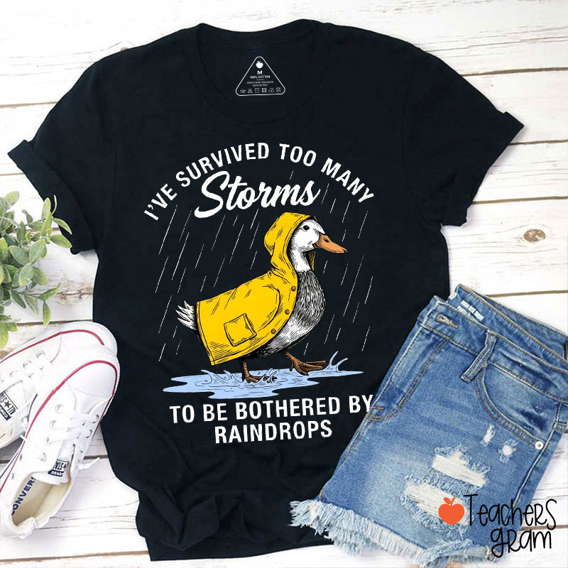 I've Survived Too Many Storms Teacher T-Shirt