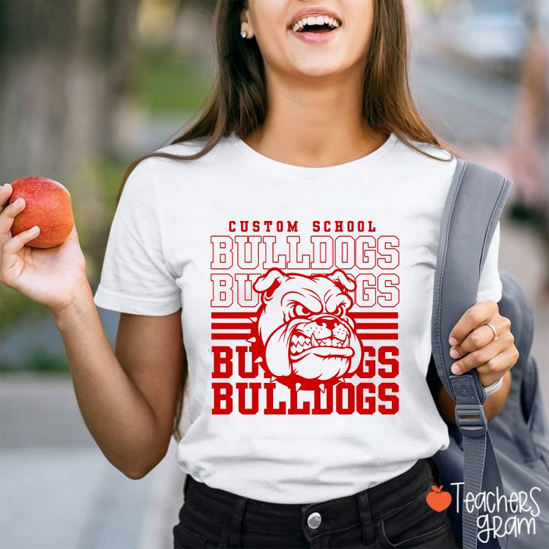 Personalized Mascot And School Name Spirit Teacher T-Shirt