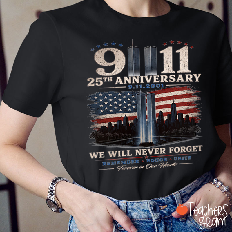Forever In Our Heart We Will Never Forget Teacher T-Shirt