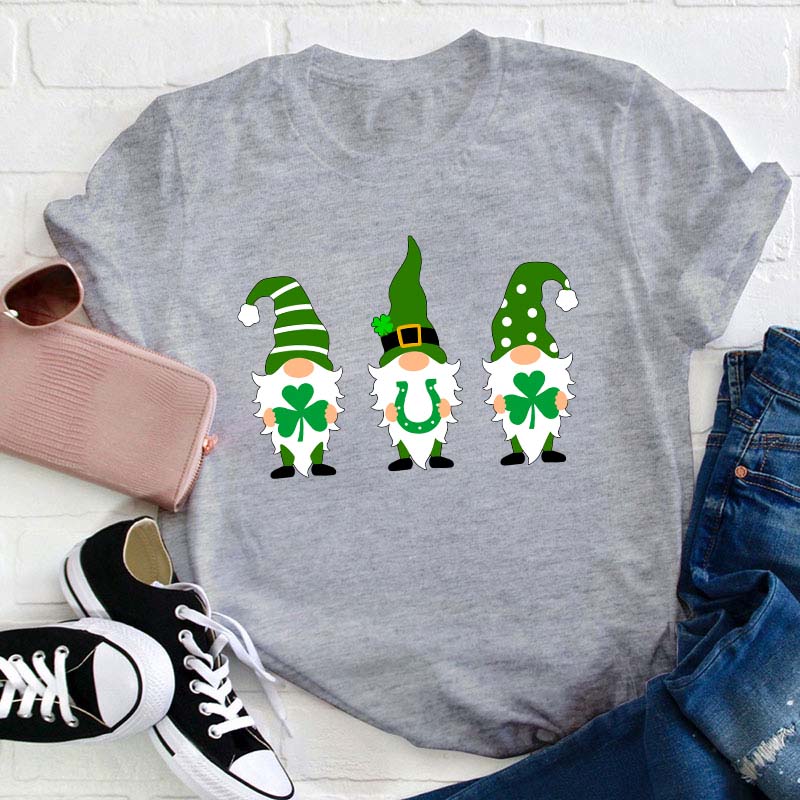 St Patricks Day Gnome Teacher T-Shirt