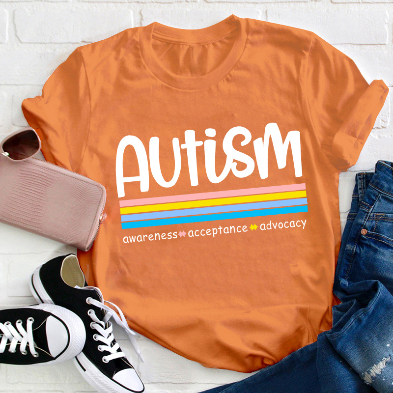 Autism Awareness Acceptance Advocacy Teacher T-Shirt