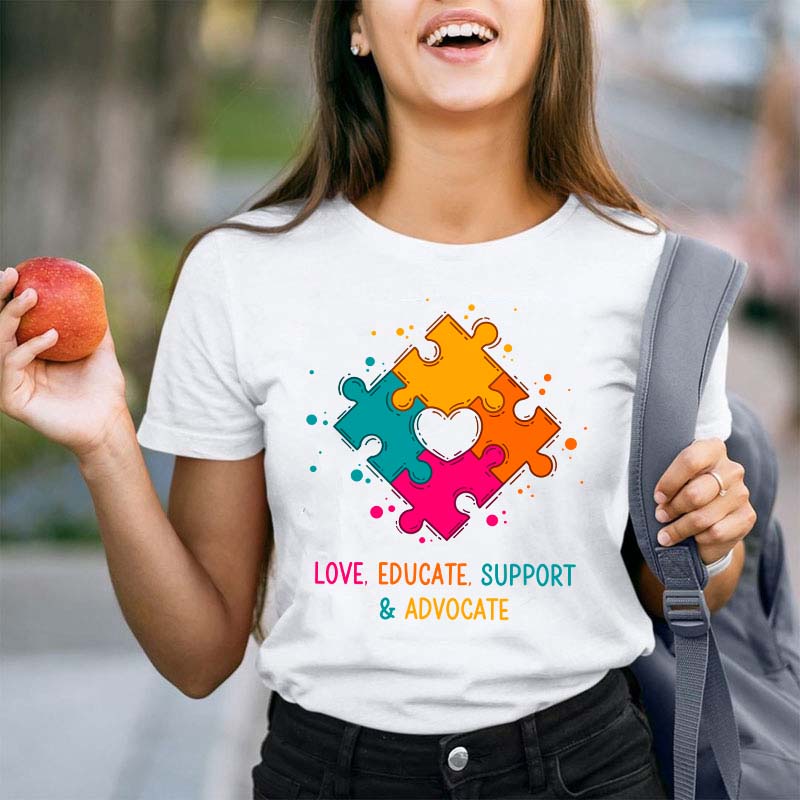 Love Educate Support And Advocate Teacher T-Shirt