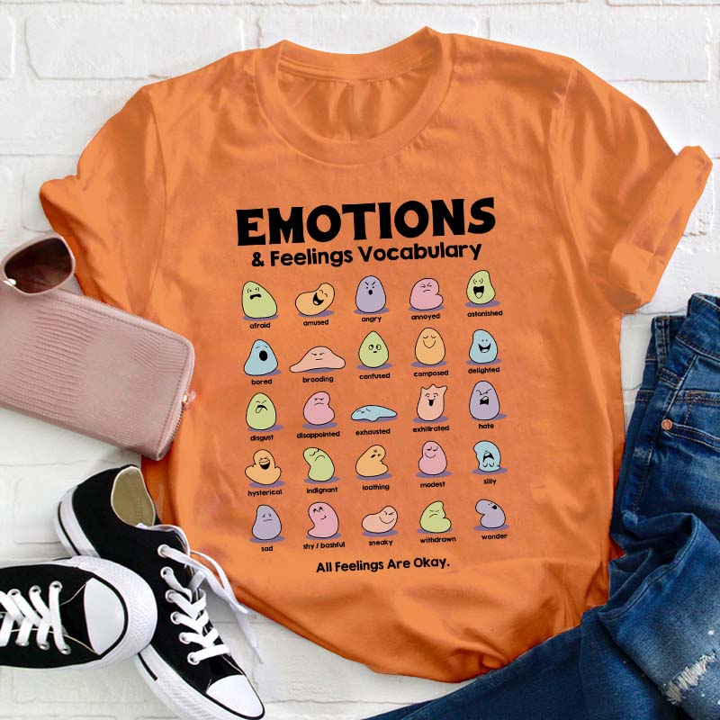 All Feelings Are Okay Teacher T-Shirt