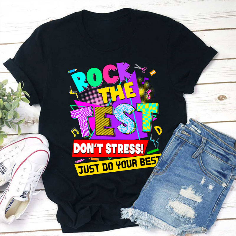 Retro Rock The Test Teacher T-Shirt