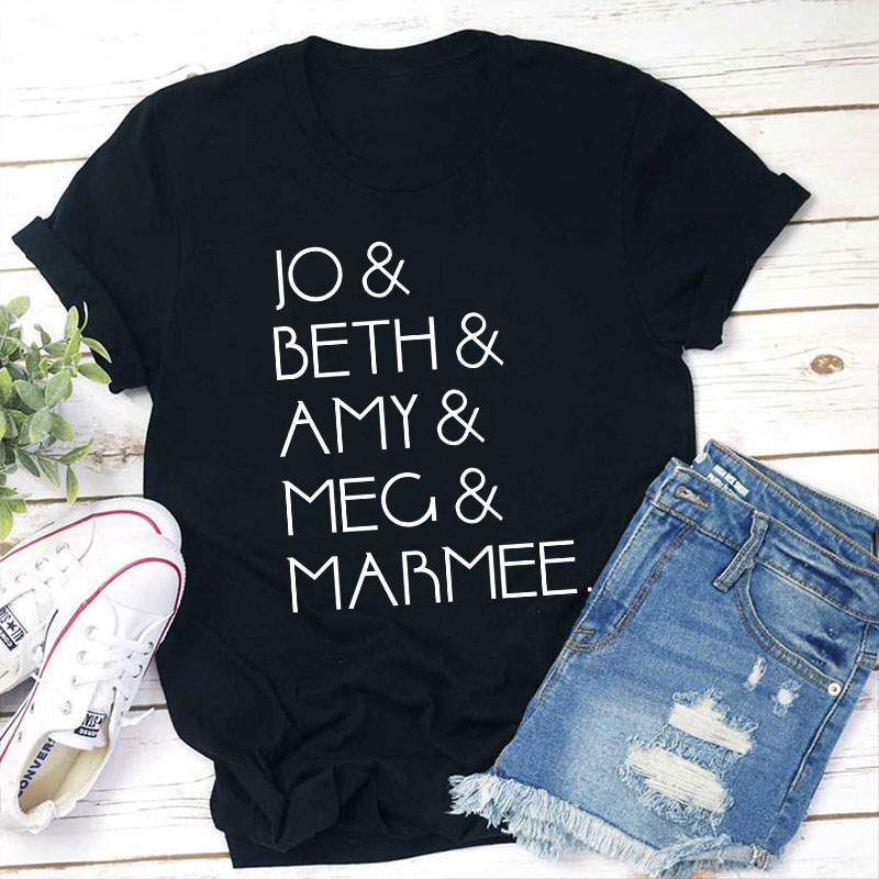 Little Women Character Names Literature Teacher T-Shirt