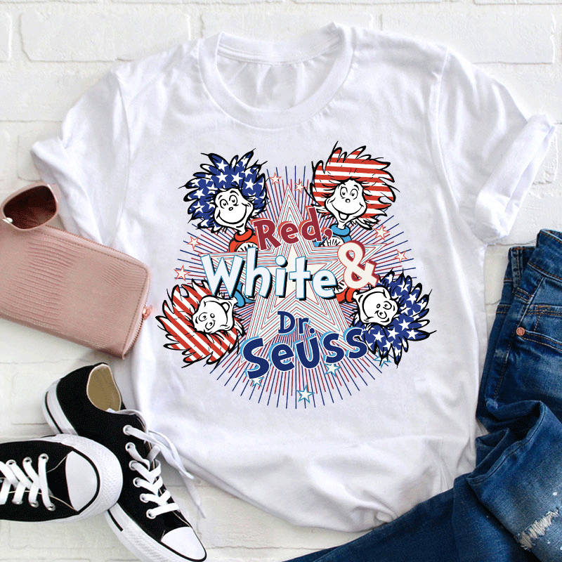 Red White And Things Teacher T-Shirt