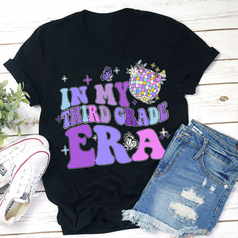 Personalized Purple Disco Smash Light Ball Teacher T-Shirt