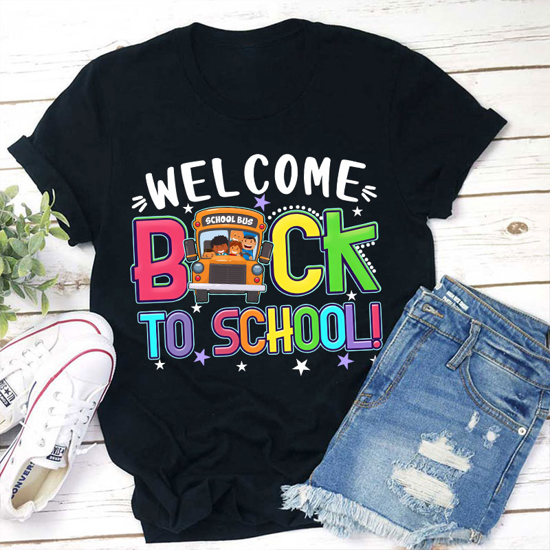Welcome Back To School Kids School Bus Teacher T-Shirt