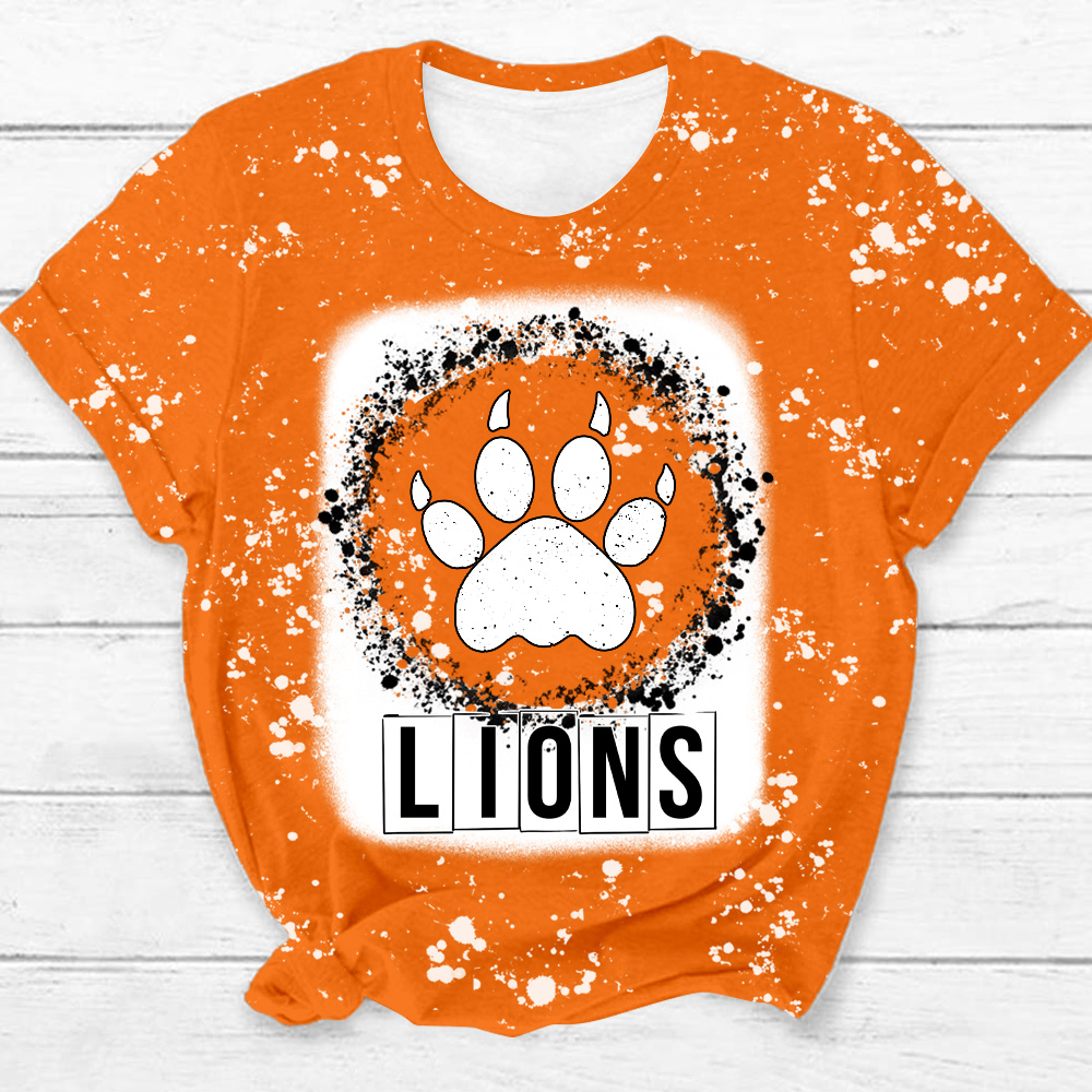 Personalized School Mascot Leopard Paw Teacher Printed T-Shirt