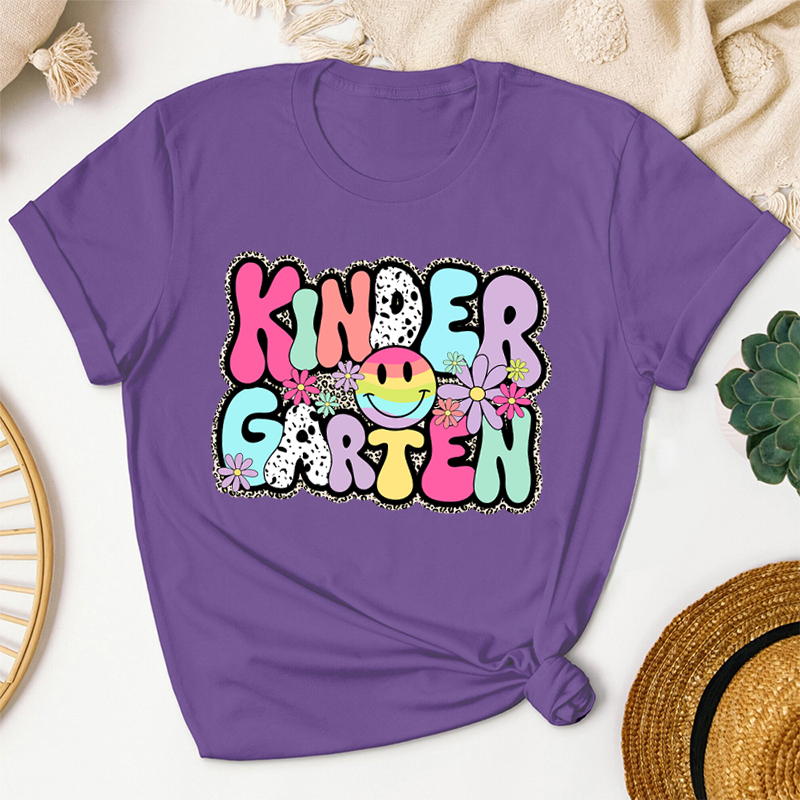 Personalized Round Bubble Colorful Letters Teacher T-Shirt