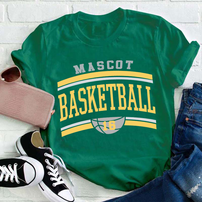 Personalized School Mascot And Sport Colorblock Design Teacher T-Shirt