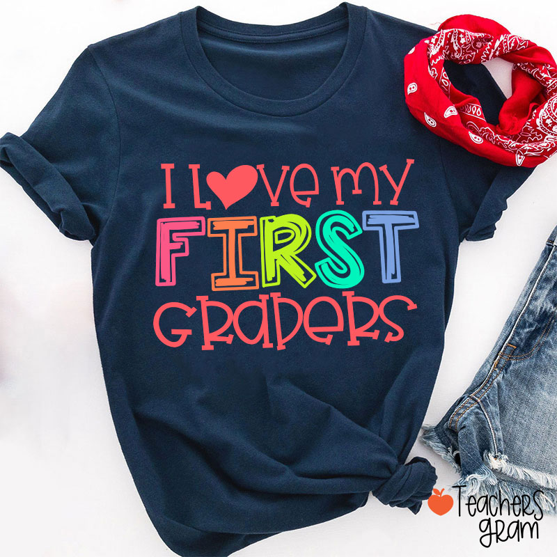 Personalized I Love My Little Kiddo Grade Teacher T-Shirt