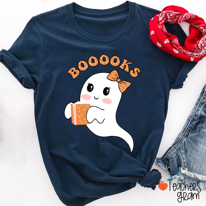 Lovely Ghost Reading Booooks T-Shirt