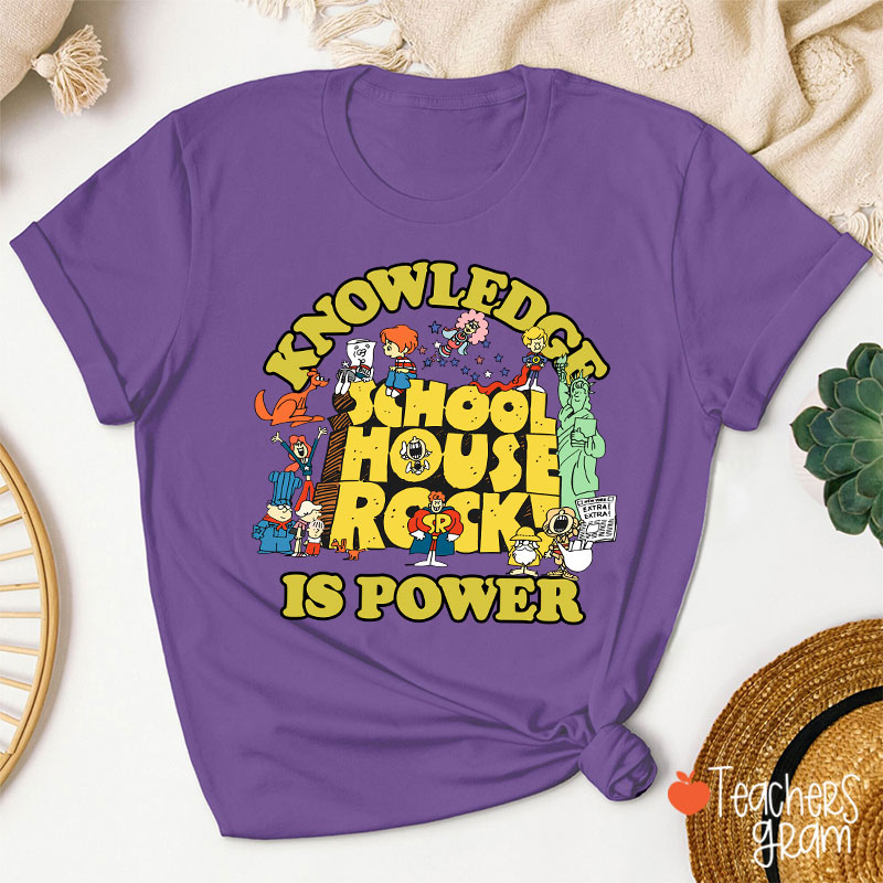 Best Schoolhouse Rock Knowledge Is Power Teacher T-Shirt