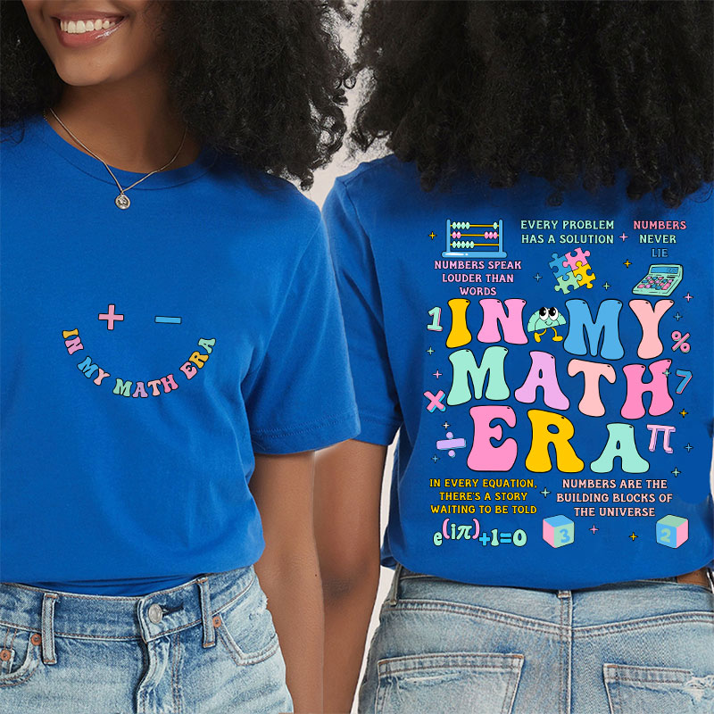 In My Math Era Cute Math Symbols Icon Teacher Two Sided T-Shirt