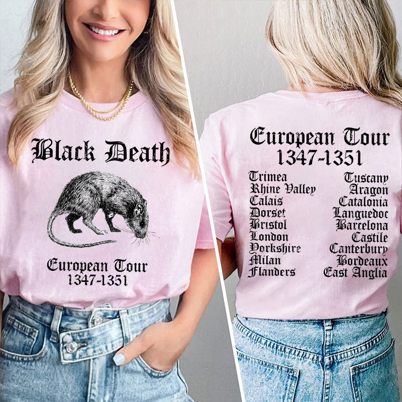Black Death European Tour Teacher Two Sided T-Shirt