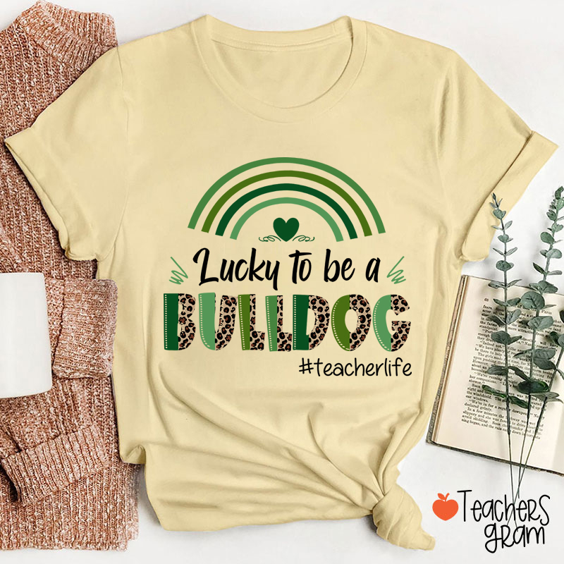 Personalized Mascot And Hashtag Lucky To Be Teacher T-Shirt