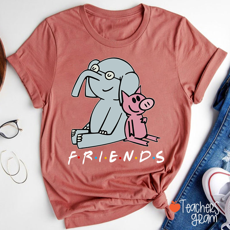 Elephant Good Friends Teacher T-Shirt