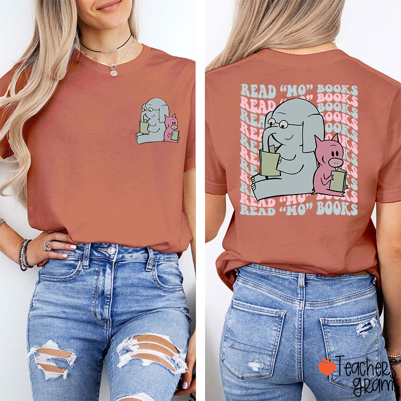 Read Mo Books Elephant Teacher Two Sided T-Shirt