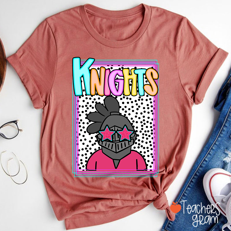 Personalized Mascot Polka Dot Preppy School Spirit Teacher T-Shirt