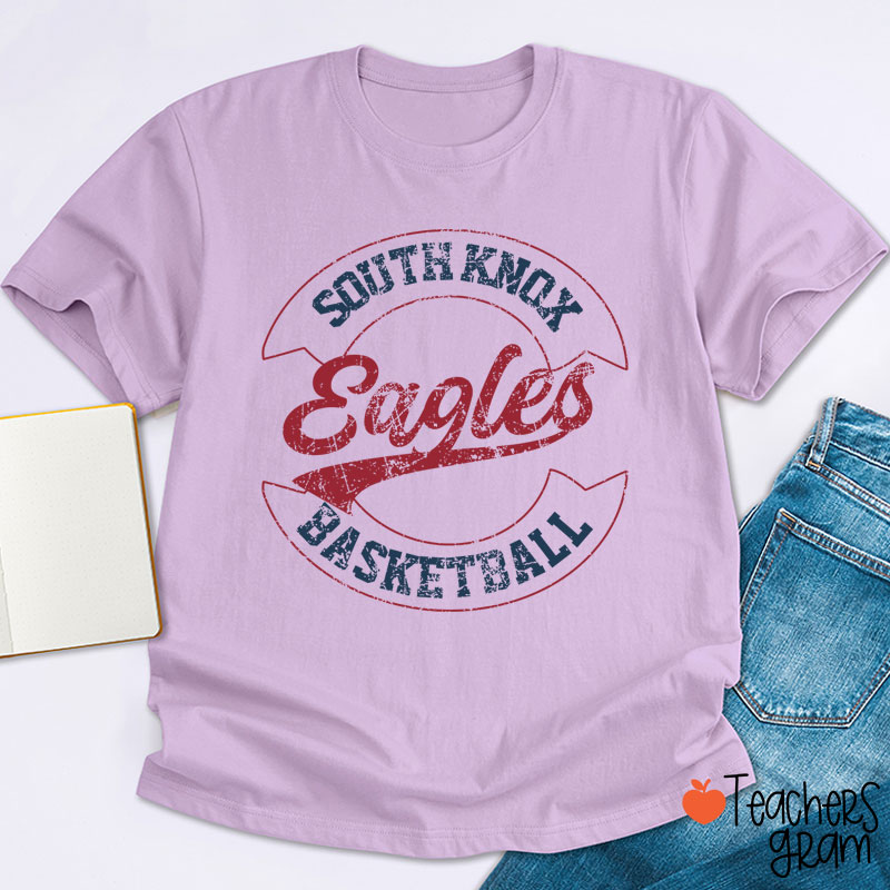 Personalized Mascot And School Name Distressed Retro School Spirit Teacher T-Shirt