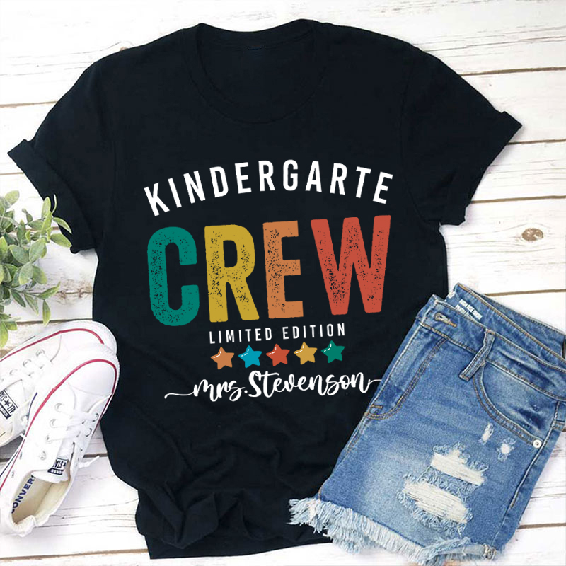 Personalized Colorful Stars Teacher T-Shirt