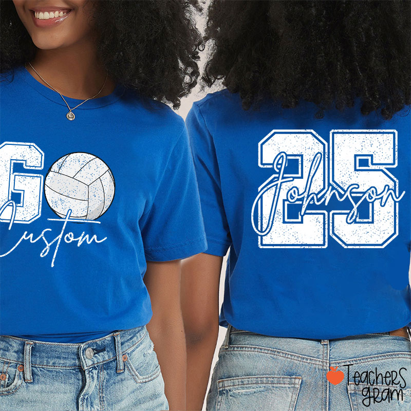 Personalized Mascot And Sport Go School Spirit Teacher Two Sided T-Shirt