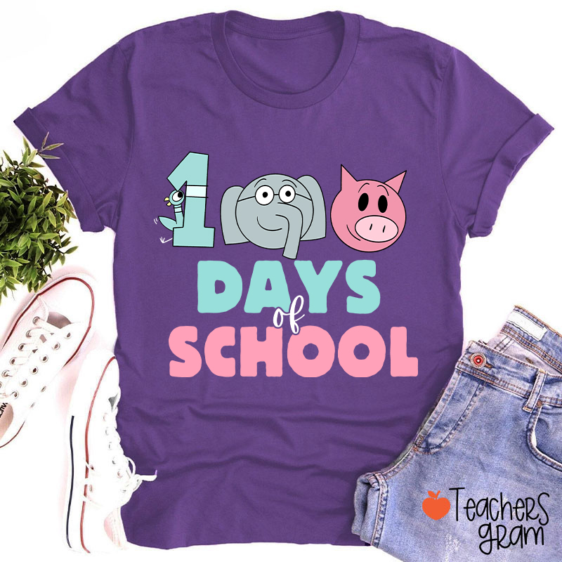 100 Days Of School Children's Books Teacher T-Shirt