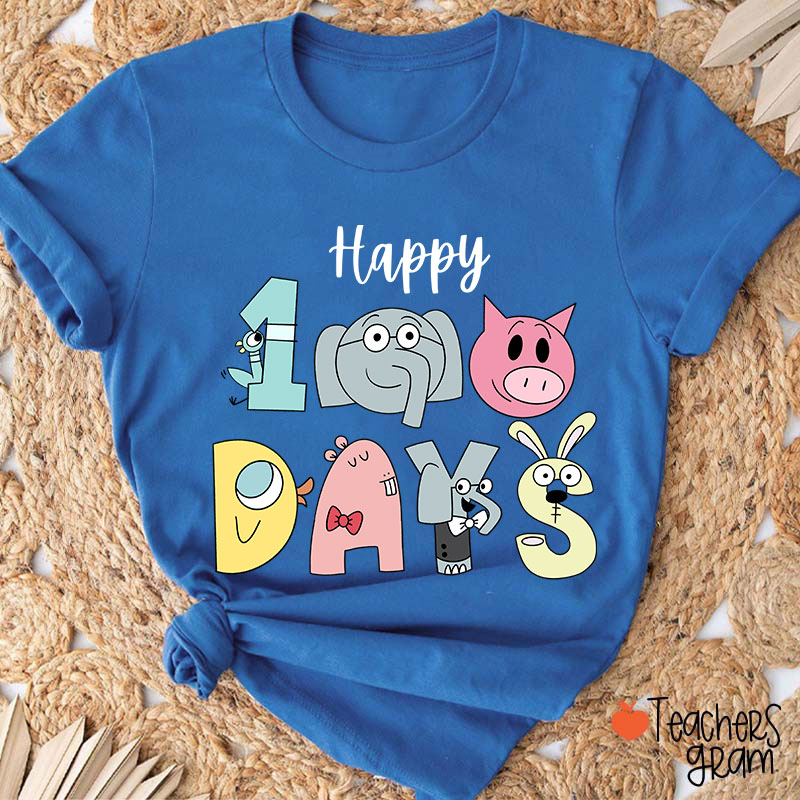 Happy 100 Days Children's Books Teacher T-Shirt