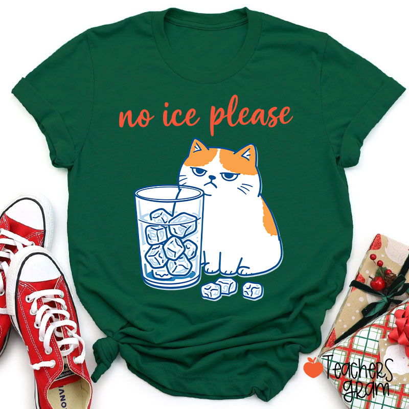 No ICE Please Cute Cat Teacher T-Shirt