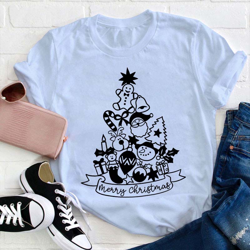 Cute Christmas Tree Teacher T-Shirt