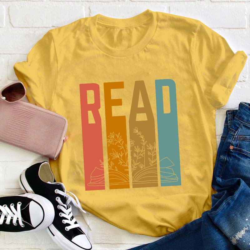 Retro Read Teacher T-Shirt