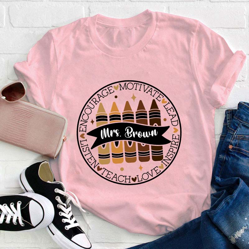 Personalized Name Encourage Motivate Lead Teacher T-Shirt